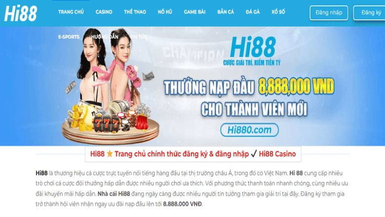 giao diện website hi88